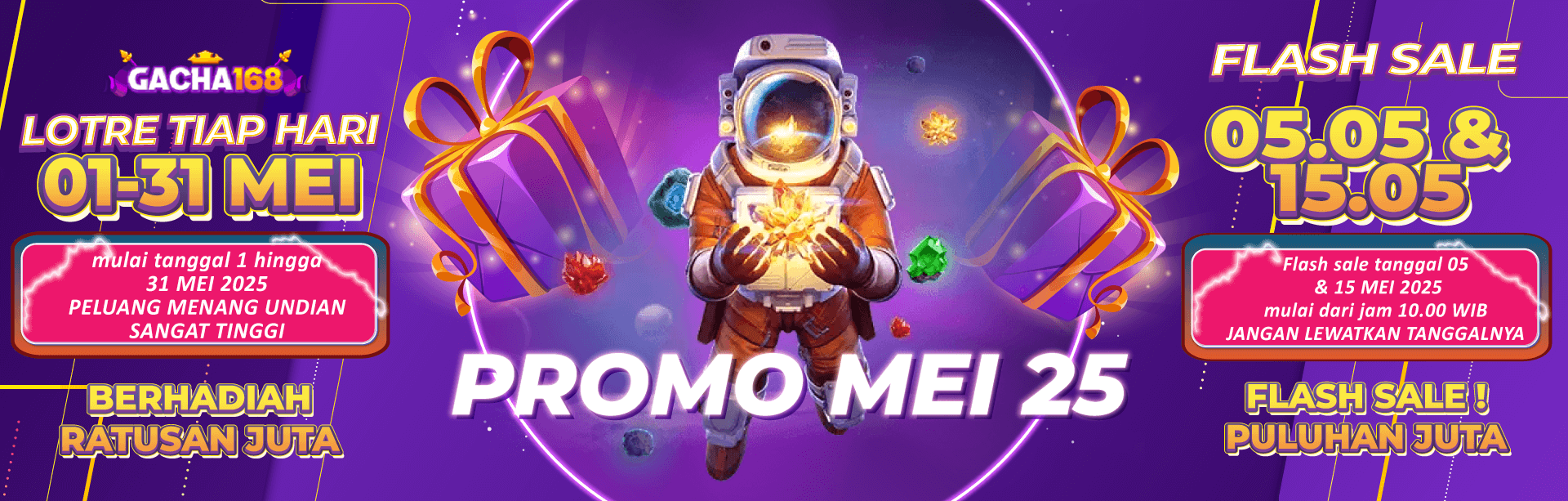 EVENT BAGI HOKI GACHA168 – TIKET LOTRE PERIODE 1-31 Mei 2025