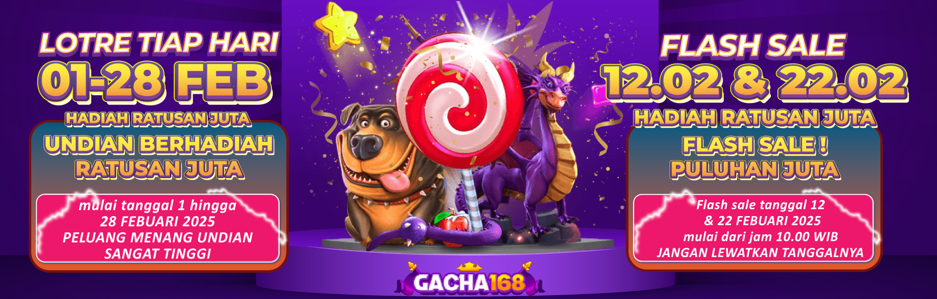 EVENT BAGI HOKI GACHA168 – TIKET LOTRE PERIODE 1-28 FEBUARI 2025