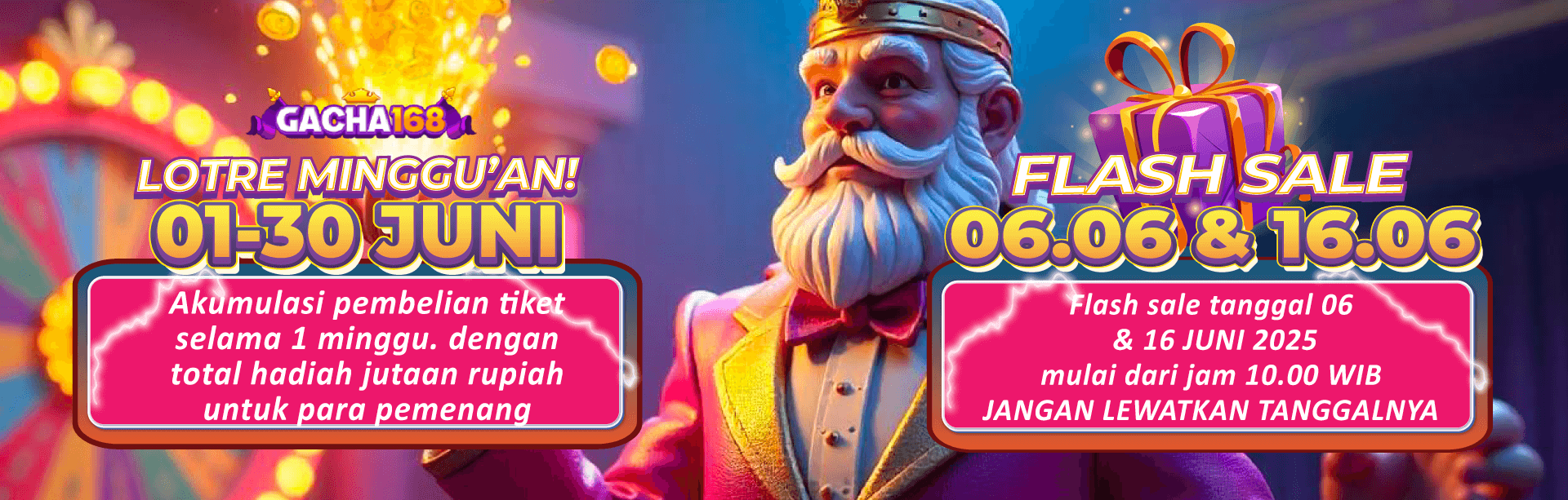 EVENT BAGI HOKI GACHA168 – TIKET LOTRE PERIODE 1-30 JUNI 2025
