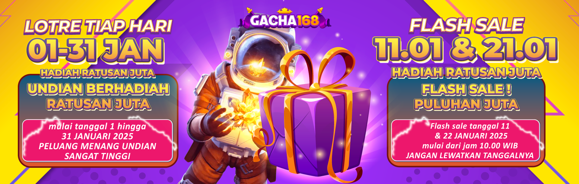 EVENT BAGI HOKI GACHA168 – TIKET LOTRE PERIODE 1-31 JANUARI 2025