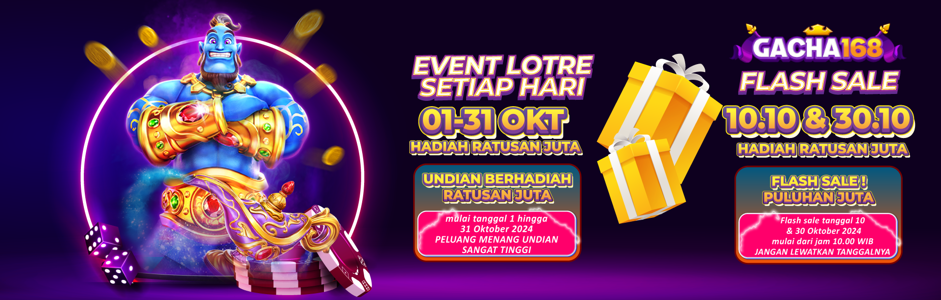 EVENT BAGI HOKI GACHA168 – TIKET LOTRE PERIODE 1-31 OKTOBER 2024