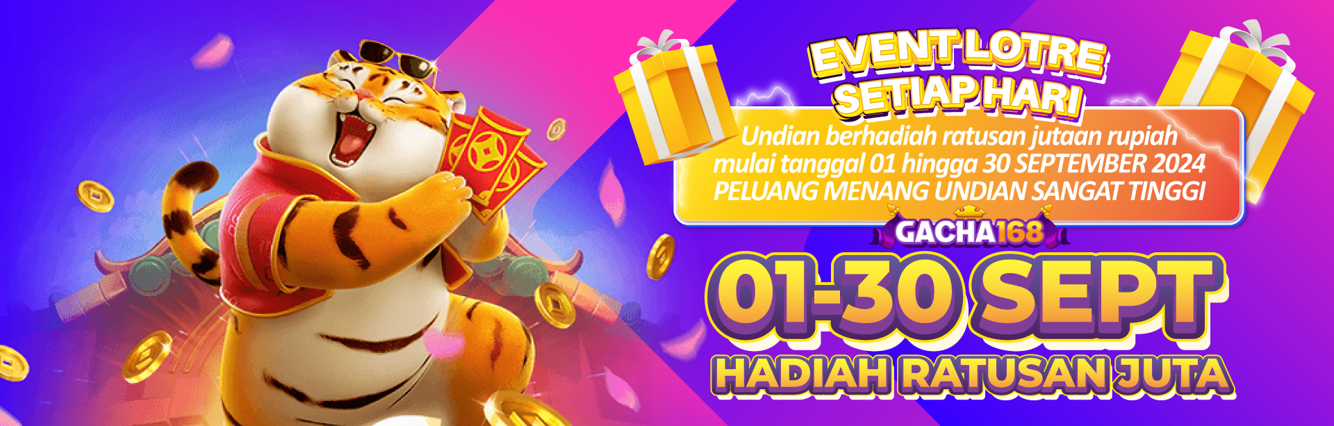 EVENT BAGI HOKI GACHA168 – TIKET LOTRE PERIODE 1-30 September 2024